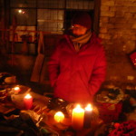 Frieren am Postkult-Stand, Weihnachtsmarkt 2010